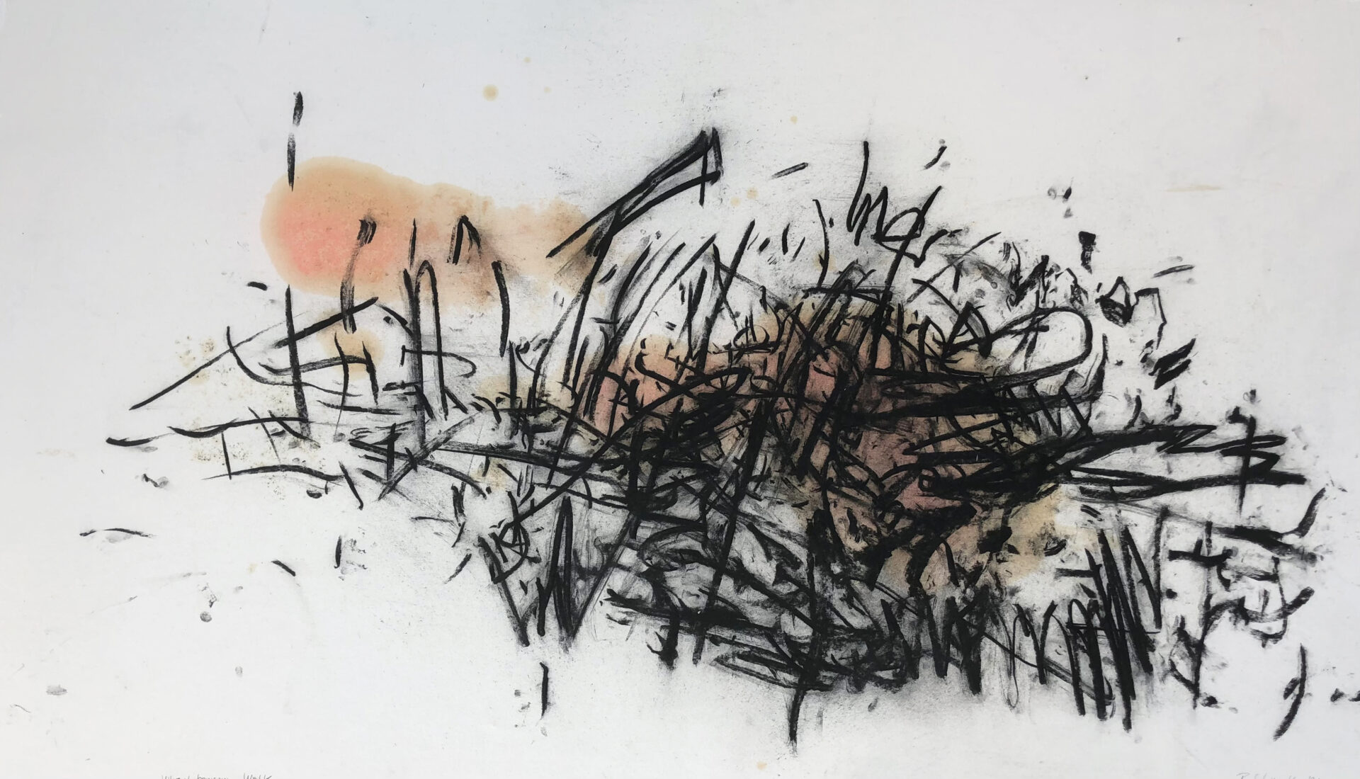 Weelbarrow Walk | Kohle, Leinöl auf Papier | 130 x 75 cm | 2021