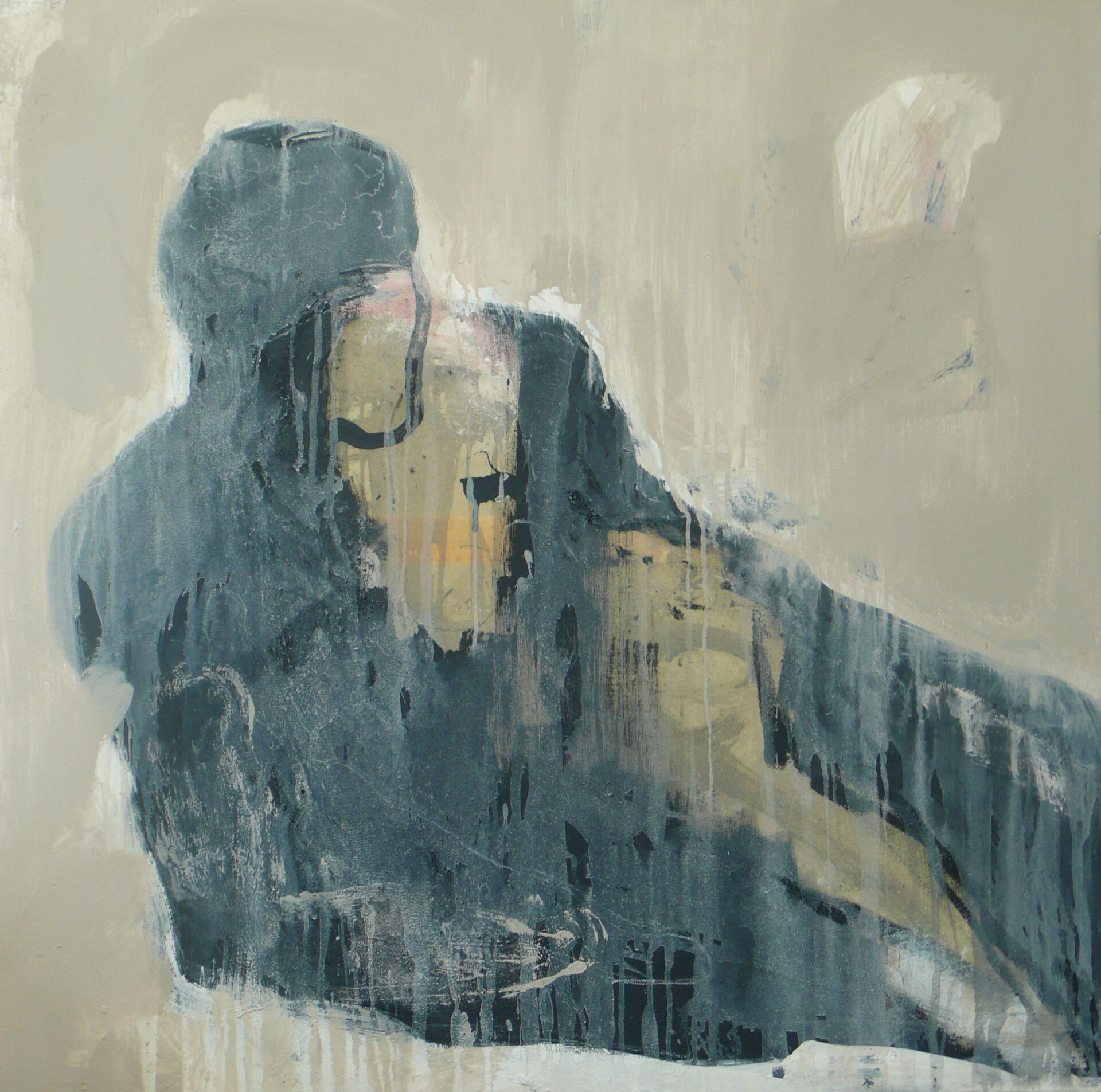 Betrachter | 100 x 100 cm | Pigmente, Acryl auf Leinwand | 2010