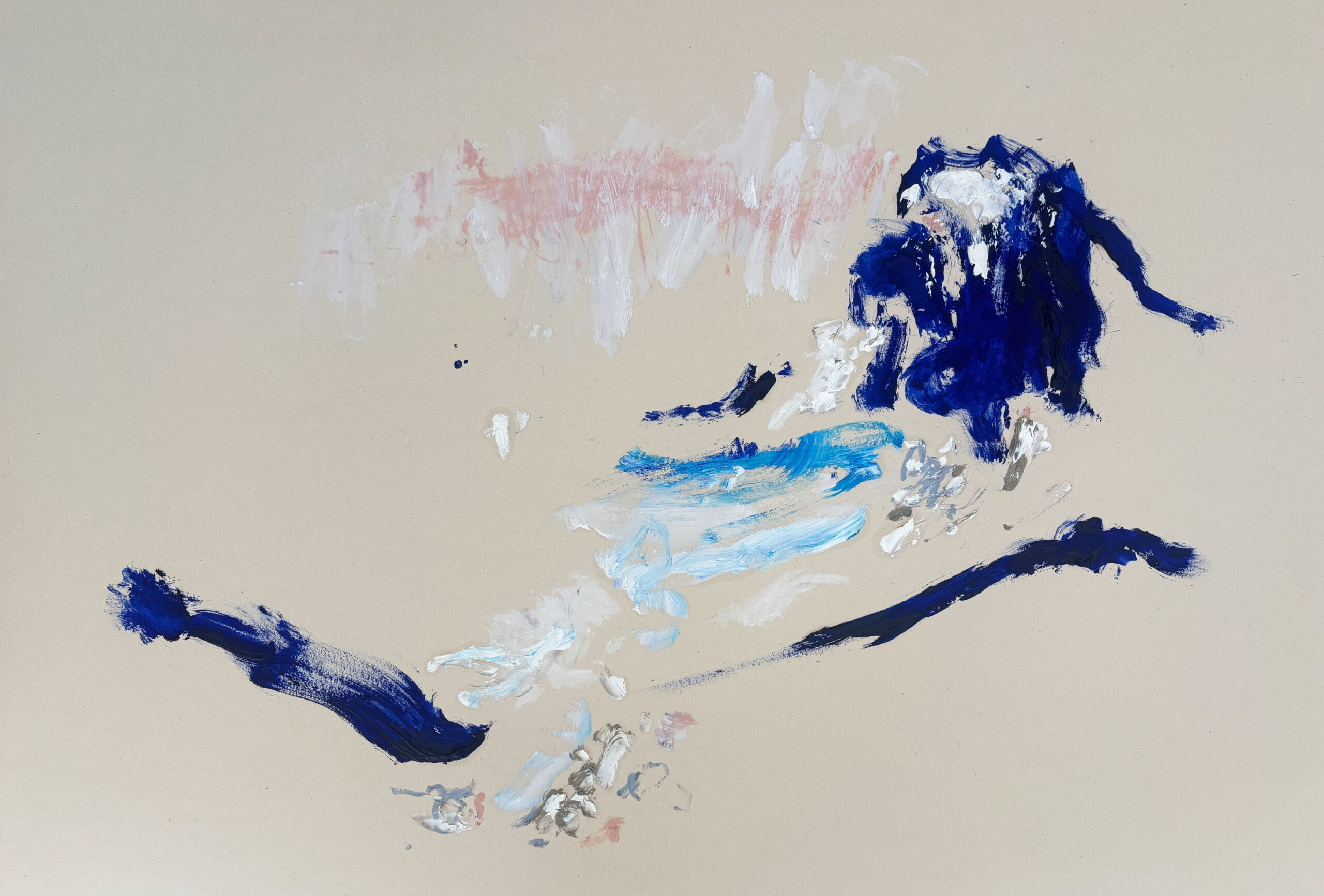 Blauer Berg | Ölfarbe auf Pappe | 100 x 70 cm | 2026